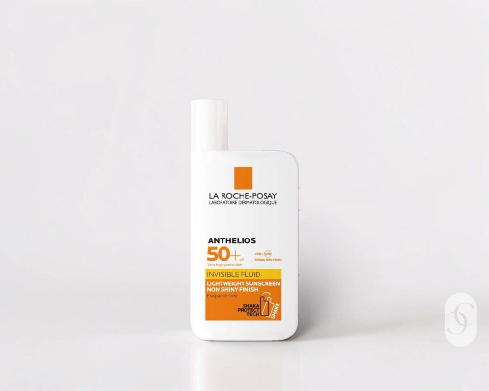 La Roche-Posay Anthelios Invisible Fluid Facial Sunscreen SPF 50+ on white background