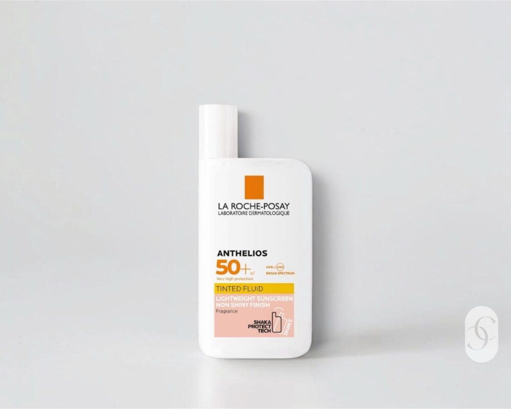 La Roche-Posay Anthelios Tinted Fluid Sunscreen SPF 50+ on white background