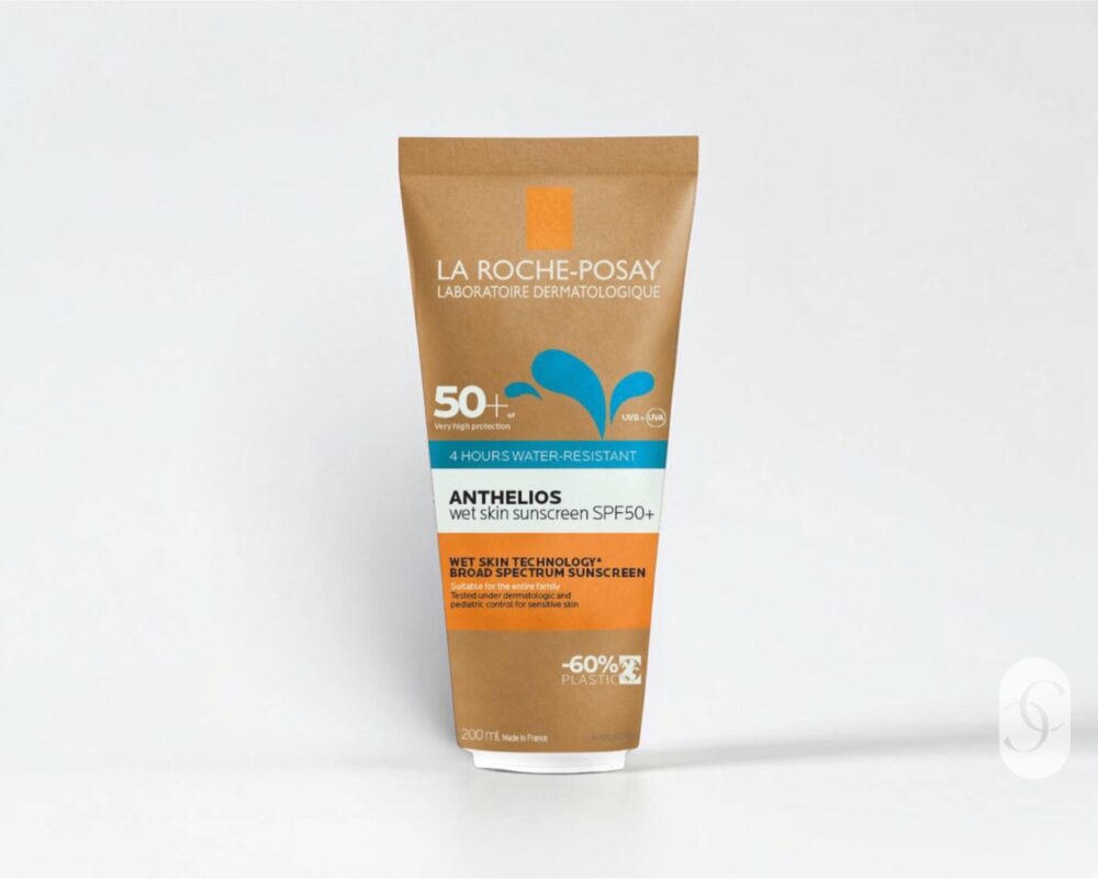 La Roche-Posay Anthelios Wet Skin Body Sunscreen SPF 50+ on white background