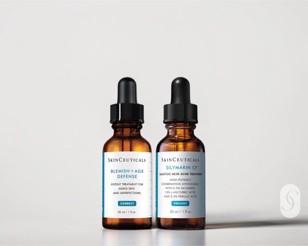 SkinCeuticals Blemish Skin Support Kit (Silymarin CF + Blemish and Age Defense) on white background