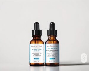 SkinCeuticals Blemish Skin Support Kit (Silymarin CF + Blemish and Age Defense) on white background