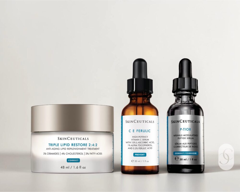 SkinCeuticals Glow and Shine Kit (P-TIOX + C E Ferulic + Triple Lipid Restore 2:4:2) on white background